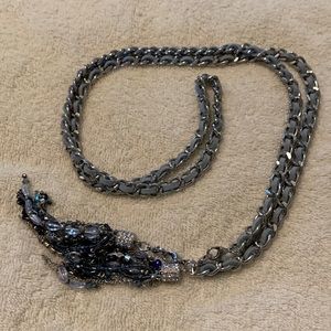 Women’s Blue Suede Necklace